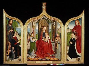 Triptyque De La Famille Sedano Dit Aussi Triptyque De Marie La Vierge Et L'enfant Entre Deux Anges Musiciens — Gerard David