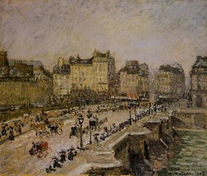 The Pont-neuf: Snow — Camille Pissarro