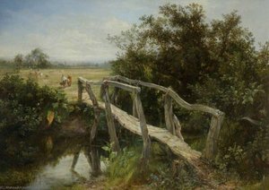 The Old Footbridge Over The River Cole At Yardley — Frederick Henry Henshaw