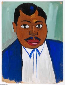 Portrait Of A Man With Mustache — William H. Johnson