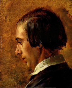 Deutsch Porträt Von Menzels Bruder Richard English Portrait Of Menzel's Brother Richard — Adolph Von Menzel