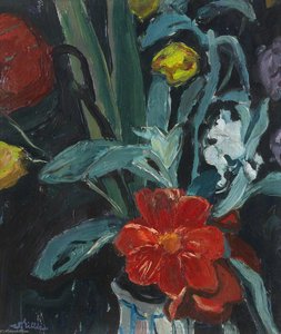 Large Flower In A Truncated Ironstone Pot — William George Gillies
