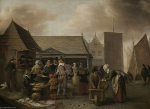A Market Scene In Amsterdam — Hendrik Martensz Sorgh