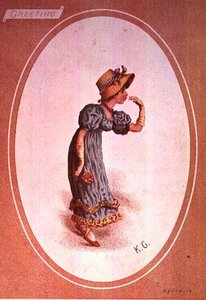 Girl Wearing A Straw Bonnet — Kate Greenaway
