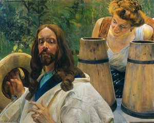 Christ And Samaritan Woman — Jacek Malczewski