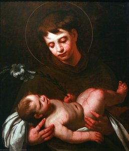 Saint Antony Of Padua Holding Baby Jesus — Bernardo Strozzi