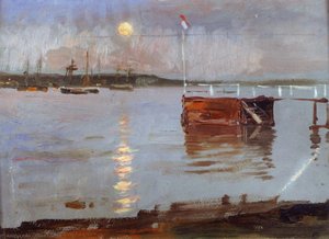 Haikko Jetty In The Moonlight — Albert Edelfelt