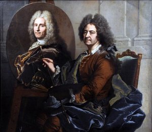 Autoportrait Devant Le Portrait De François Castanier (1674 1759) Hyacinthe Rigaud Peignant Le Portrait De Francois De Castagner (autre Titre) — Hyacinthe Rigaud