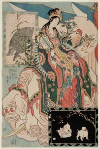 Pasted Straw Üzerindeki Dekoratif Nesneler — Hokusai