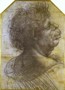 Grotesque Portrait Study Of Man - Kuoleman Varjo — Leonardo Da Vinci