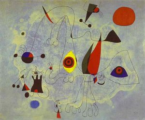 Donne E Uccelli All'alba — Joan Miró
