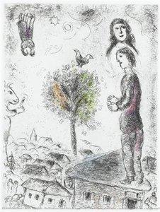 Ilustración Para La Obra De Louis Aragon “uno Que Dice Cosas Sin Decir Nada” — Marc Chagall