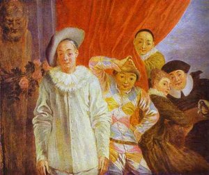 Arlequin, Pierrot And Scapin — Jean-antoine Watteau