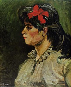 Portrett Av En Kvinne Med Et Rødt Bånd — Vincent Willem Van Gogh