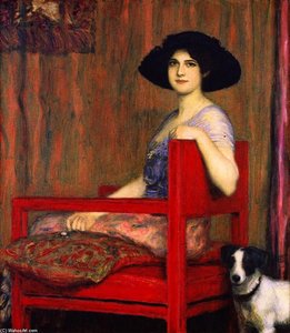 Mary In A Red Chair — Franz Ritter Von Stuck