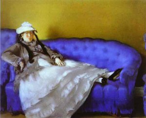Portrait De Mme. Manet Sur Un Canapé Bleu — Édouard Manet