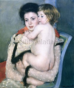 Reine Lefebvre Holding A Nude Baby — Mary Stevenson Cassatt