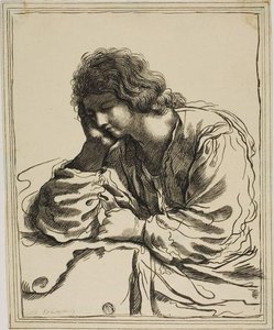 Saint John The Evangelist In Meditation — Guercino