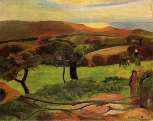 Bretonische Landschaft - Felder Am Meer (le Pouldu) — Eugène Henri Paul Gauguin