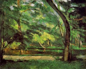 „etang Des Soeurs“ W Osny Paul Cézanne Stworzył Tę Monumentalną Pracę, Która Stanowi Kluczowy Moment W Historii Sztuki, Łącząc Impresjonizm Z Nowatorskimi Koncepcjami Kubizmu. Obraz Przedstawia Spokojne Lasy I Jezioro, Gdzie Drzewa I Roślinność Tworzą Har — Paul Cézanne