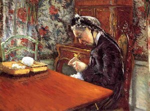 Ritratto Di Madame Boissiere Al Lavoro A Maglia — Gustave Caillebotte