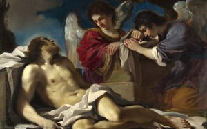 The Dead Christ Mourned By Two Angels — Guercino
