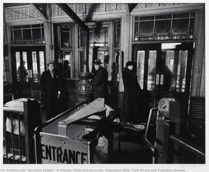 El Station: Sixth Avenue Lines, Downtown Side, 72nd Street And Columbus Avenue — Berenice Abbott