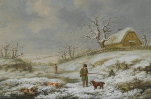 Snipe Shooting In A Winter Landscape — James Barenger