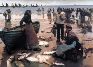 A Fish Sale On A Cornish Beach — Stanhope Alexander Forbes