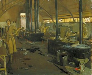 La Cucina Del Corpo Ausiliario Dell'esercito Della Regina Mary, Rouxmesnil — Sir John Lavery