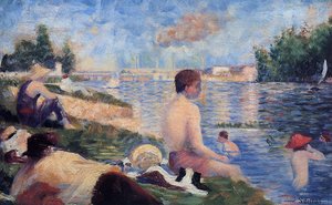 Asnières’te Yüzme Çalışması (son) — Georges Seurat