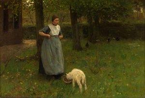 Woman From Laren With Lamb — Anton Mauve