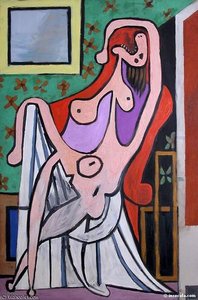Büyük Figür Kırmızı Koltuğuyla — Pablo Picasso