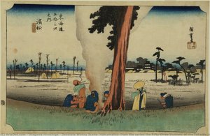 Scène Hivernale Désolée, Hamamatsu, De La Série Les Cinquante-trois Stations Du Tōkaidō (édition Hoeido) — Utagawa Hiroshige