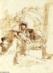 The Holy Family With Angels Before An Arch — Giambattista Tiepolo