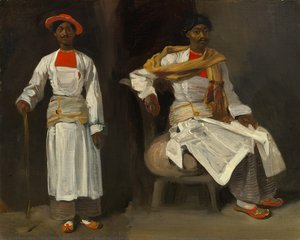 Two Studies Of An Indian From Calcutta, Seated And Standing — Eugène Delacroix