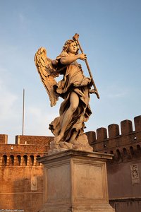 Engel Auf Der Westseite Der Engelsbrücke Während Des Sonnenaufgangs — Antonio Giorgetti