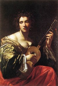 Woman Playing The Guitar — Simon Vouet