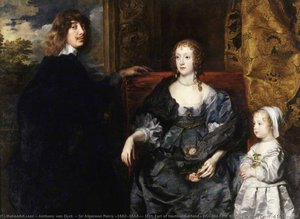 Sir Algernon Percy (1602–1668), 10e Comte De Northumberland, Kg, Sa Première Épouse Lady Anne Cecil (d. 1637), Et Leur Fille Aînée, Lady Catherine Percy (1630–1638) — Sir Anthony Van Dyck