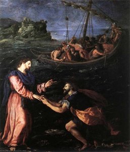 Der Heilige Petrus Geht Auf Dem Wasser — Alessandro Allori