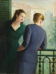Two Ladies On A Balcony — Georges Van Houten