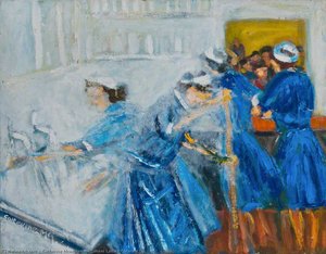 Dinner Ladies Clearing Up — Catherine Mcwilliams