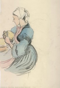 Woman From Moëlan Cutting Bread — Robert Polhill Bevan