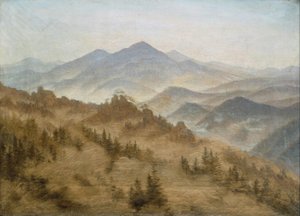 Paysage Avec Le Rosenberg Dans Les Montagnes Boémiennes — Caspar David Friedrich