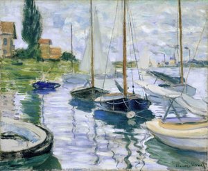 Pihentő Hajók Petit-gennevilliers-ben — Claude Monet