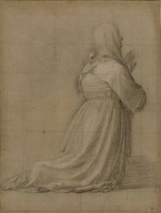 Woman Kneeling In Prayer, Seen From Behind (study For The Figure Of St Catherine) — Fra Bartolomeo