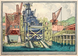 Destroyer Lamson At Bath — Carroll Thayer Berry