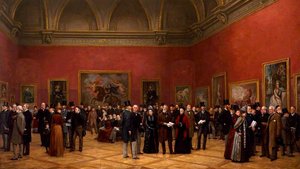 Private View Of The Old Masters Exhibition, Royal Academy, 1888 (includes Sir John Everett Millais, 1st Bt George Richmond William Powell Frith Sir Lawrence Alma Tadema Frank Holl Sir Edward John Poynter, 1st Bt Sir William Quiller Orchardson Frederi.... — Henry Jamyn Brooks