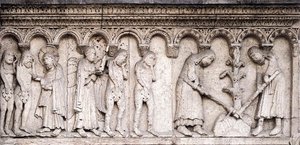 Adam And Eve Labouring — Wiligelmo Da Modena