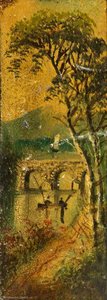 Bridge With Mountains — Alfred Worthington